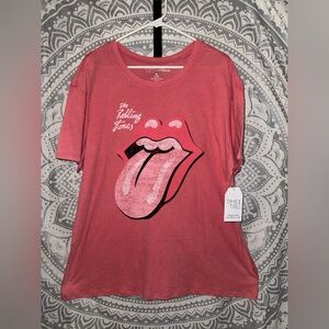 Time and Tru Pink Rolling Stones Graphic Tee